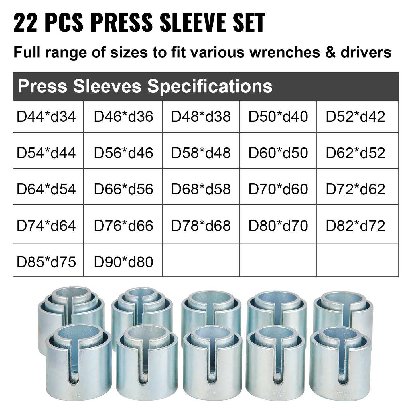 Universal 27pc Press & Pull Sleeve Kit Car Master Bush Bearing Tool for Auto Maintenance.