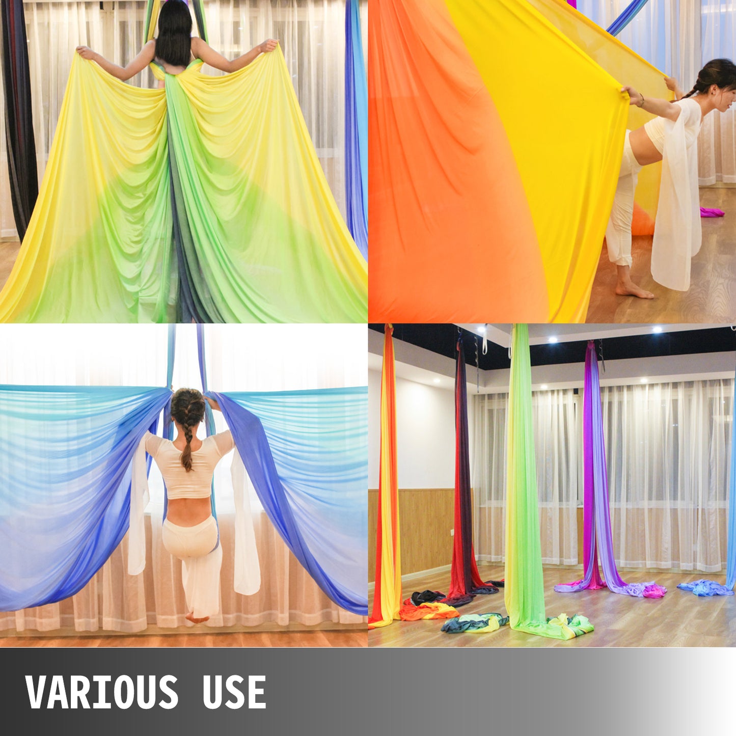 Soft Durable Aerial Yoga Hammock 2.8x10m Polyester Silk for Fitness Practice
