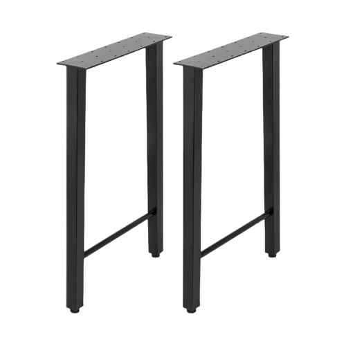 Nordic Industrial Table Legs - Set of 2, Adjustable, Rubber Feet,  Metal, for Home Office Dining Coffee Bench Desk (50cm)