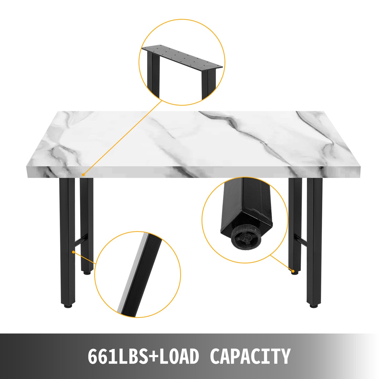 Pieds de table industriels nordiques – Lot de 2, réglables, pieds en caoutchouc, en métal, pour bureau à domicile, salle à manger, banc café (50 cm)