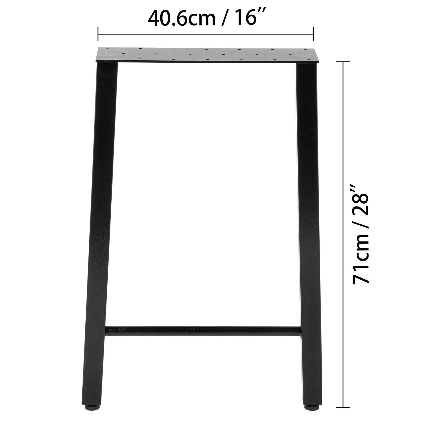 Pieds de table industriels nordiques – Lot de 2, réglables, pieds en caoutchouc, en métal, pour bureau à domicile, salle à manger, banc café (50 cm)