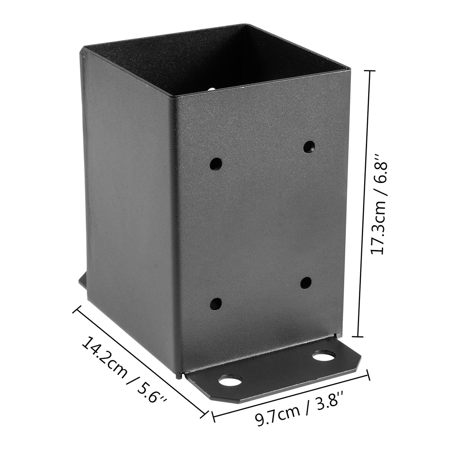 Powder Coated Concrete Deck Post Anchor with Self-tapping Screws, 2.5 lbs (3.6x3.6 in, 3/5/10 pcs)