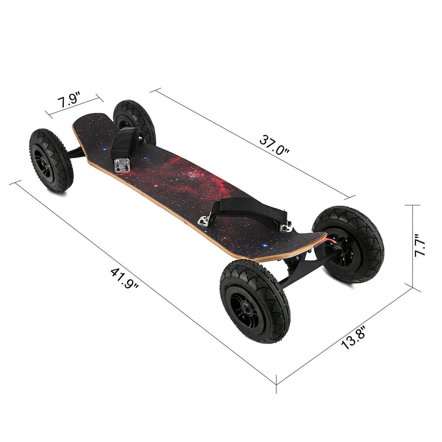 Longboard Mountain Skateboard 37" with 7.8" Wheels for Adults & Teens