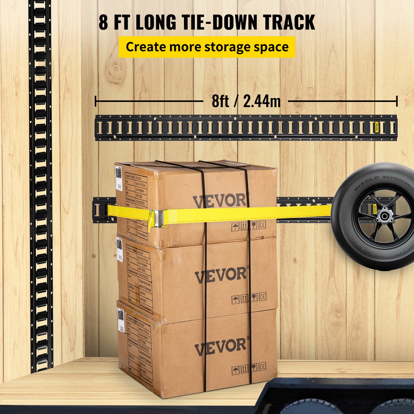 Sină de ancorare E-Track pentru vehicule și remorci - 4/6 buc, oțel, compatibil cu diverse curele și lanțuri - 5/8FT.