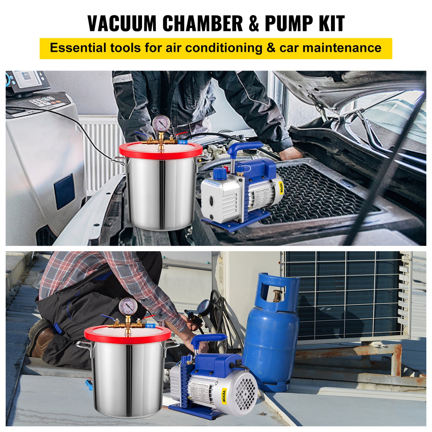 4CFM HVAC vacuum pump for refrigeration with degassing kit - 50.