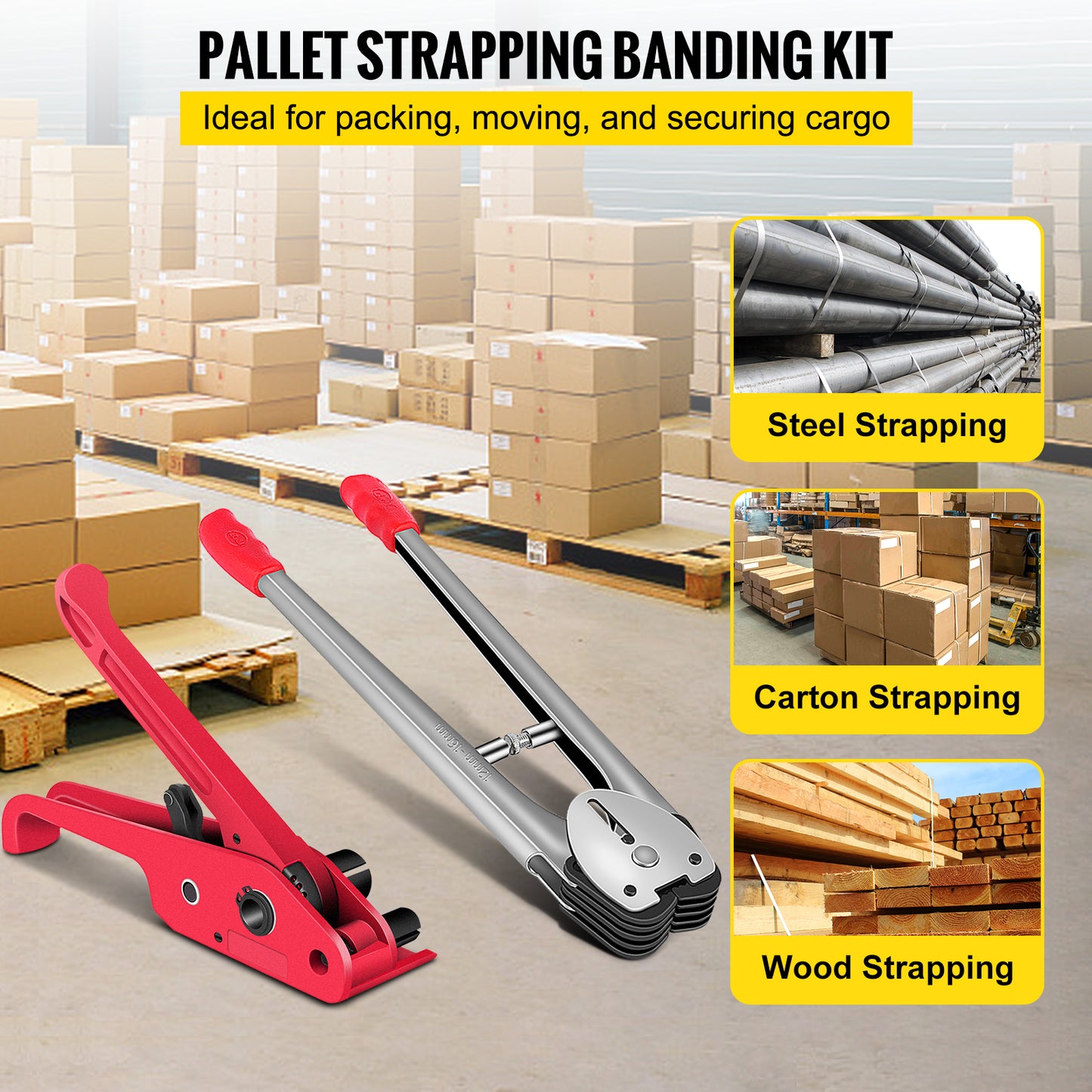 800M Pallet Strapping Banding Kit Tensioner 0.7" 1000 Seals for Packaging Machinery & Accessories