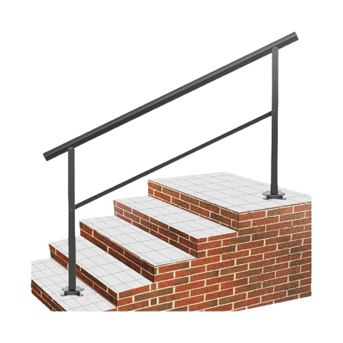 Main courante réglable en fer forgé, capacité de charge de 165 lb, rampe d'escalier en métal (noir mat)