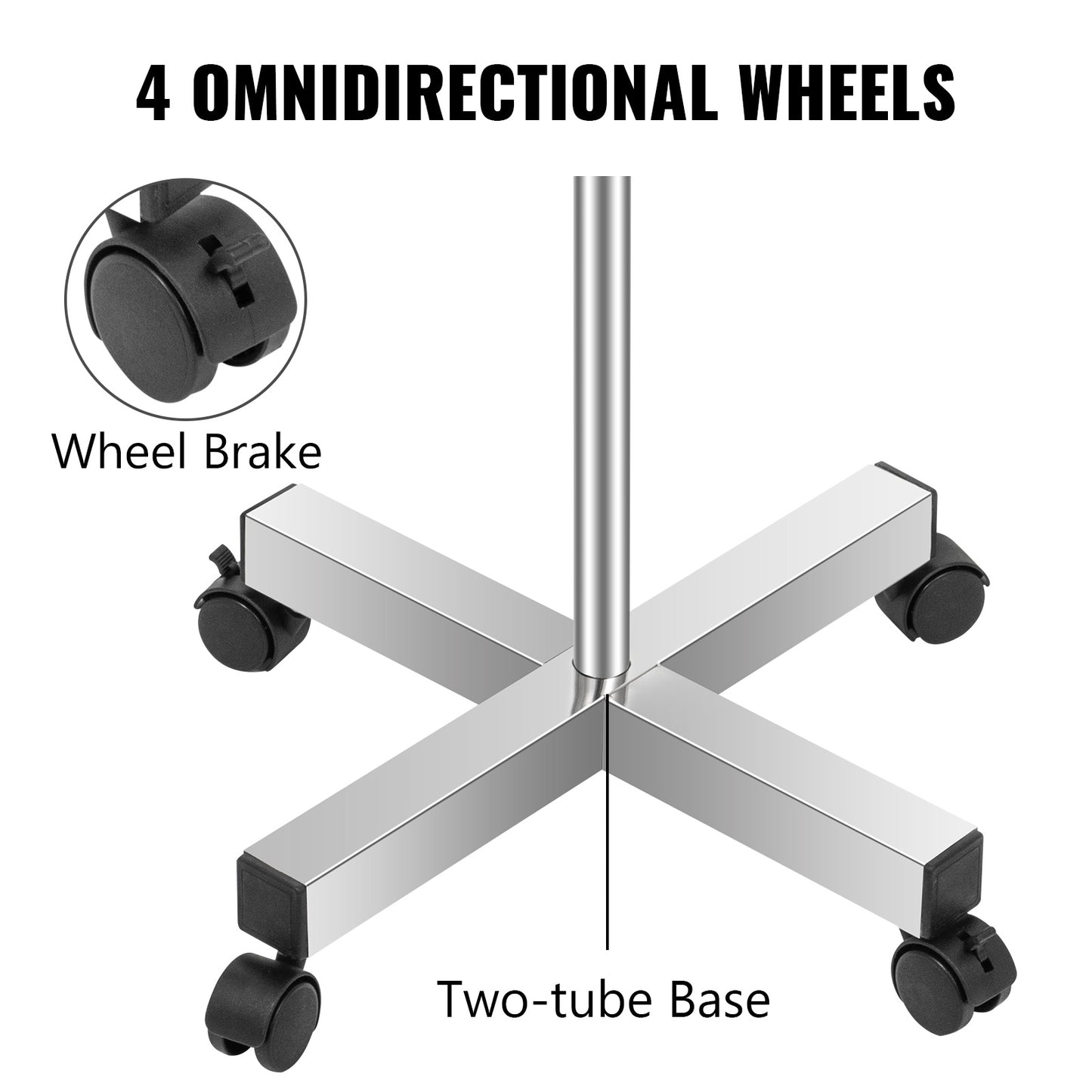 Stainless Steel Beauty Trolley Cart with Wheels (50cm)