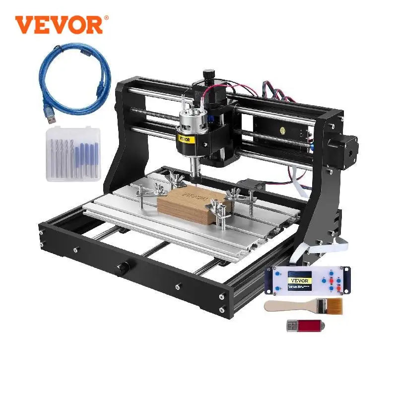 Engraving Machine VEVOR 3018 Pro, CNC, 3 Axis, Offline Controller, GRBL Control, DIY Wood PCB Milling Cutting, Laser Engraver, Black, Mini