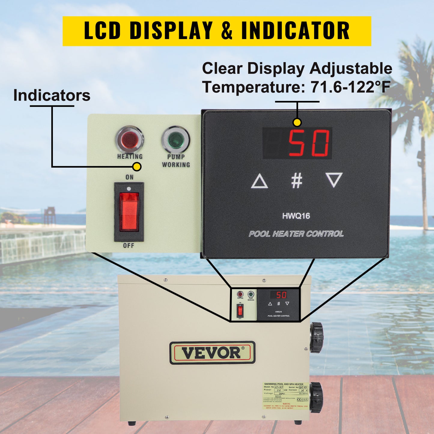 Electric Spa Heater with Temperature Controller for Outdoor Hot Tubs up to 18KW