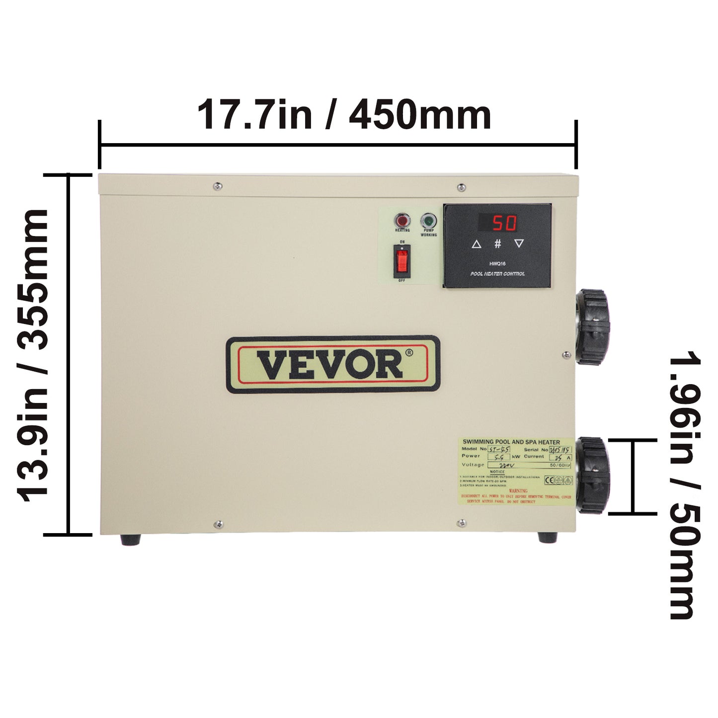 Electric Spa Heater with Temperature Controller for Outdoor Hot Tubs up to 18KW