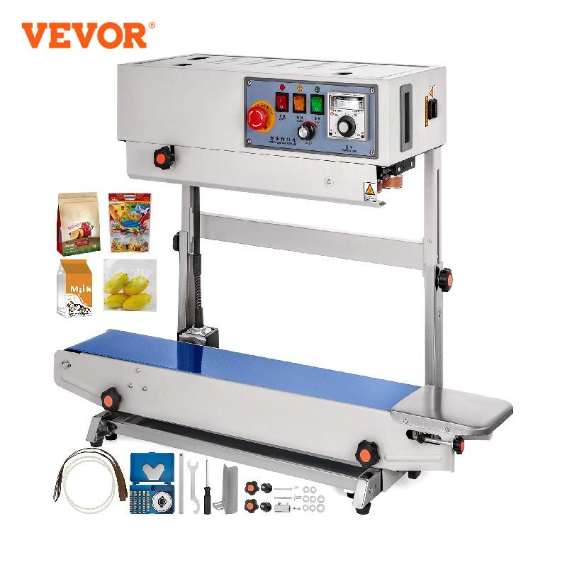 Automatic Plastic Sealer Machine for Production Line - 500W Vertical Sealer with Coding & Logo Capability