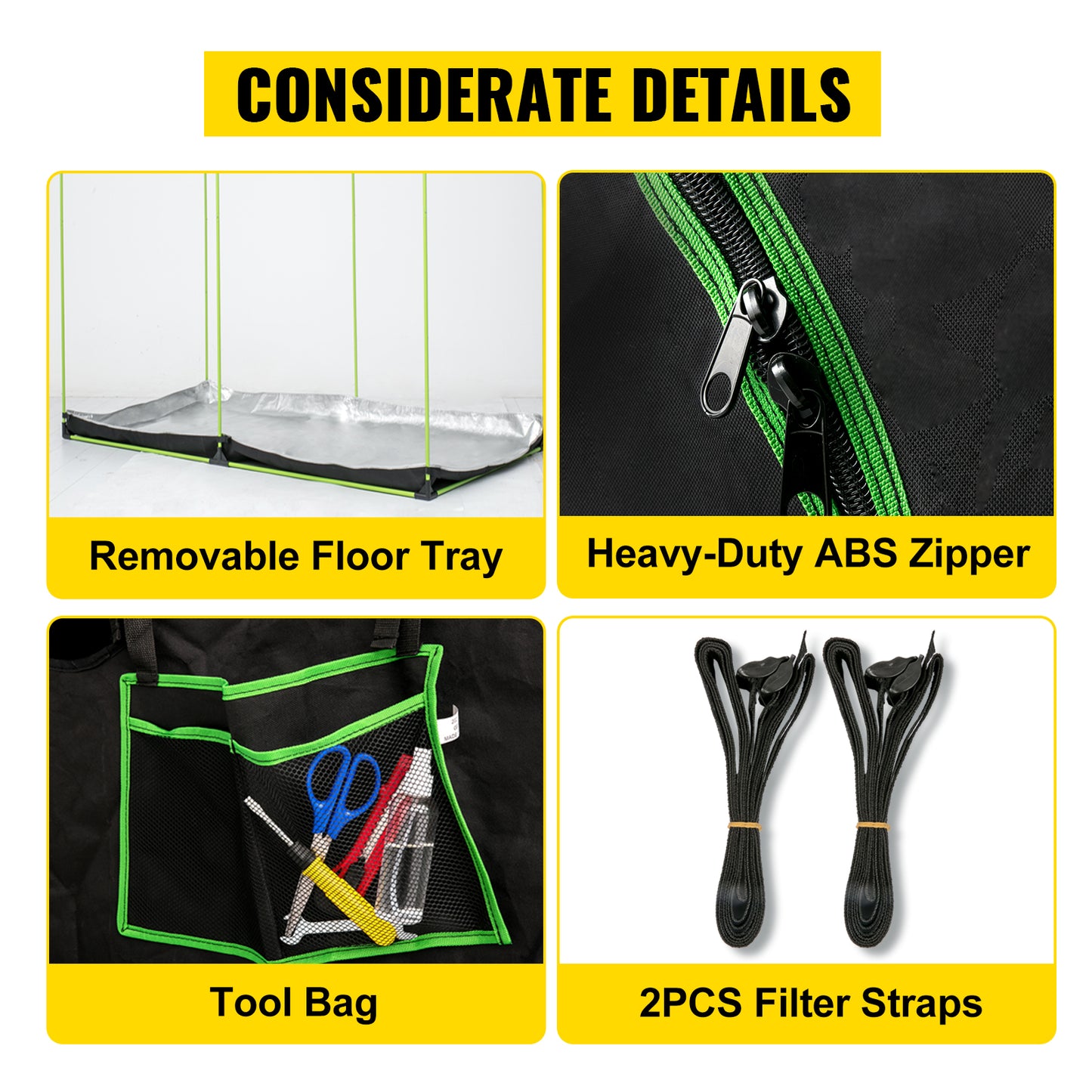 Reflective Mylar Hydroponics Grow Tent 96"x48"x80"/120"x120"x80"