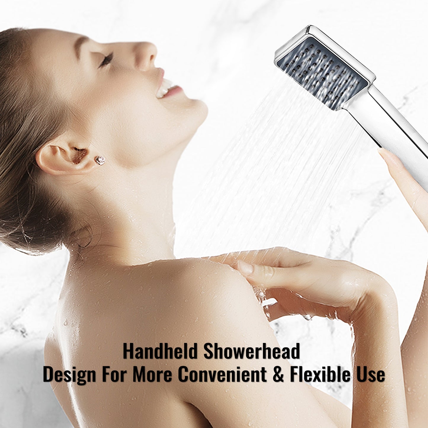 LED Shower Panel System with Massage Jets and Bath Taps (50")