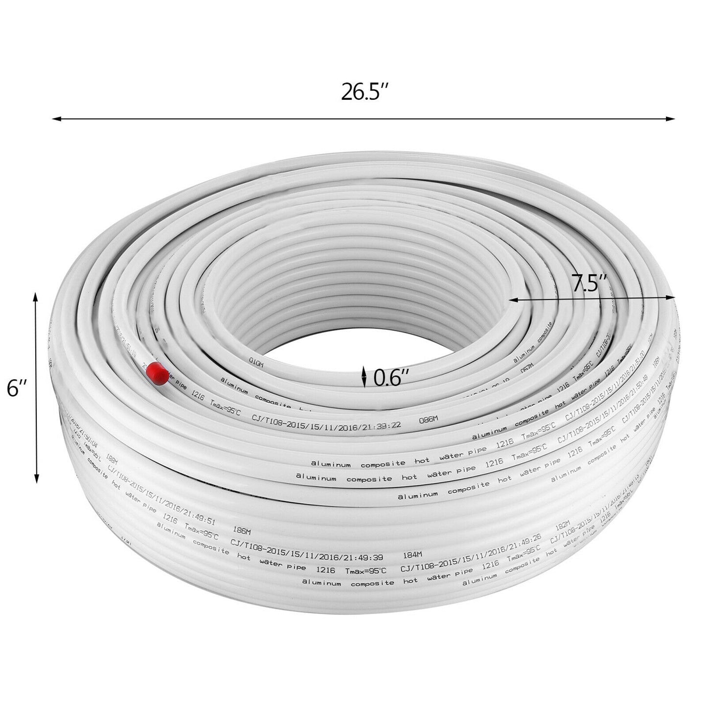 200M/300M PEX-AL-PEX Tubing Radiant Floor Heating Tube Aluminum Oxygen Barrier