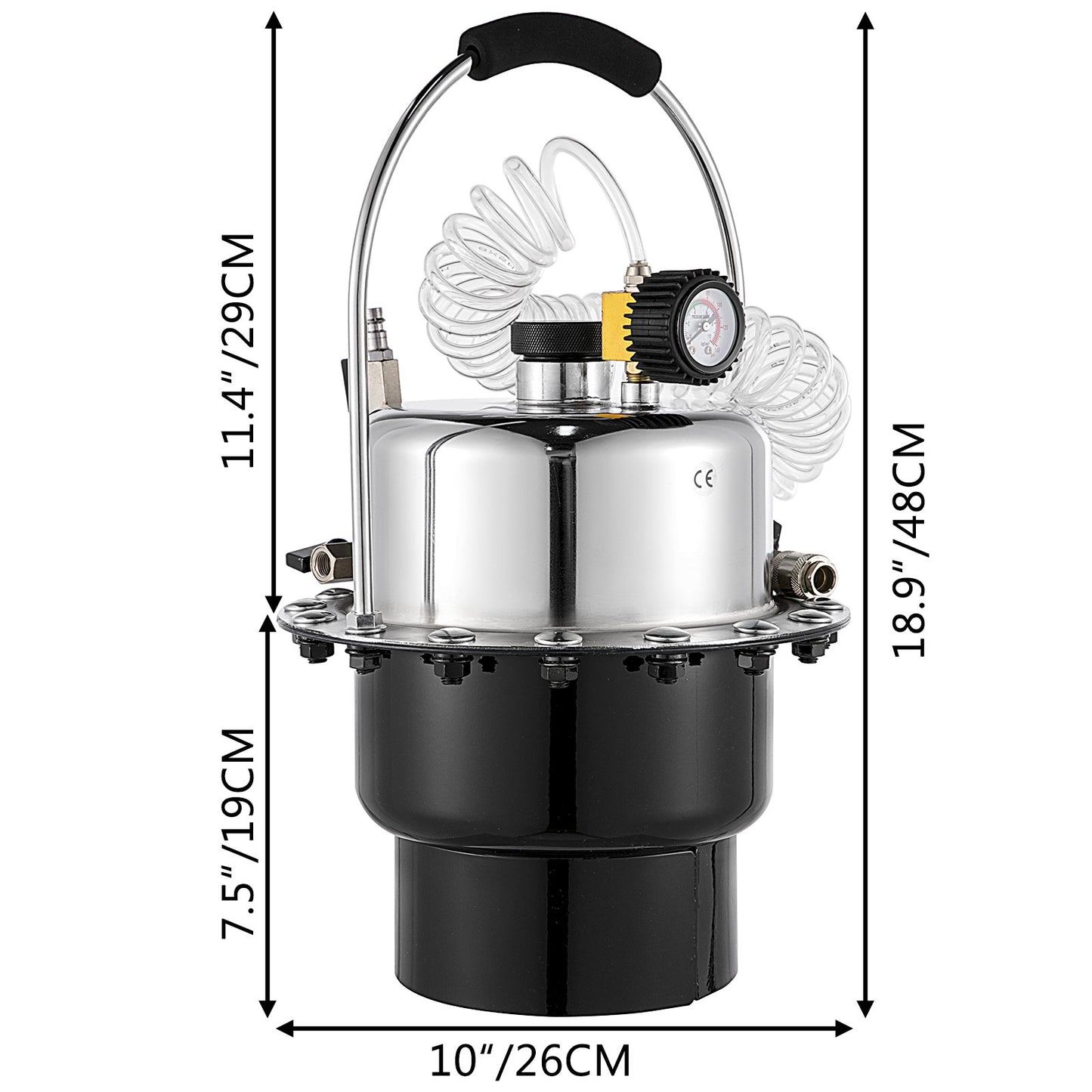 Outil de purge de frein pneumatique avec réservoir de 5 L, kit de changement de liquide (50 L/min)