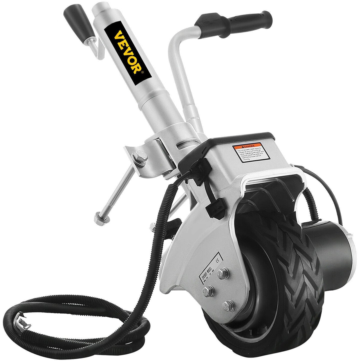 Roue Jockey Électrique pour Caravane ou Remorque Charge Max 2270kg, Pneu Solide, Motorisée