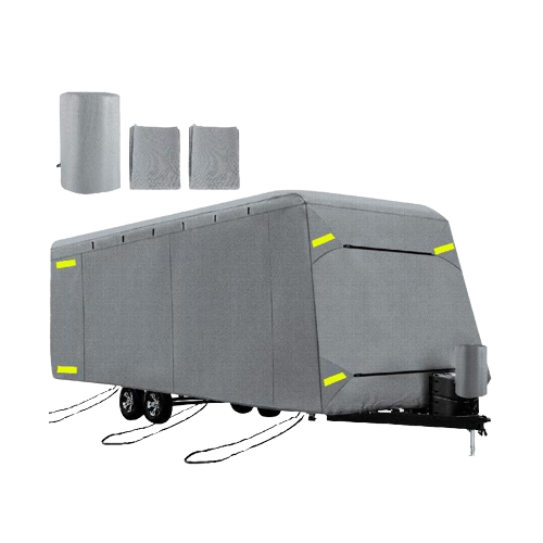 Travel Trailer Cover Non-woven Fabric All-Round Protection, Adhesive Patch & Storage Bag Included (Size dependent)