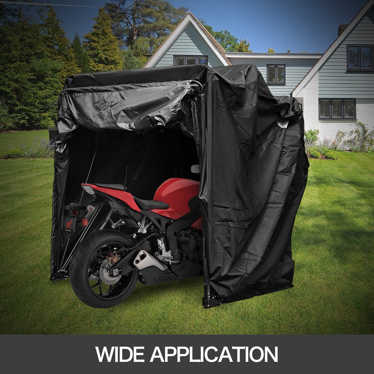 Waterproof Motorcycle Cover for Outdoor Storage (Universal, Dust/Rain/Snow/UV)