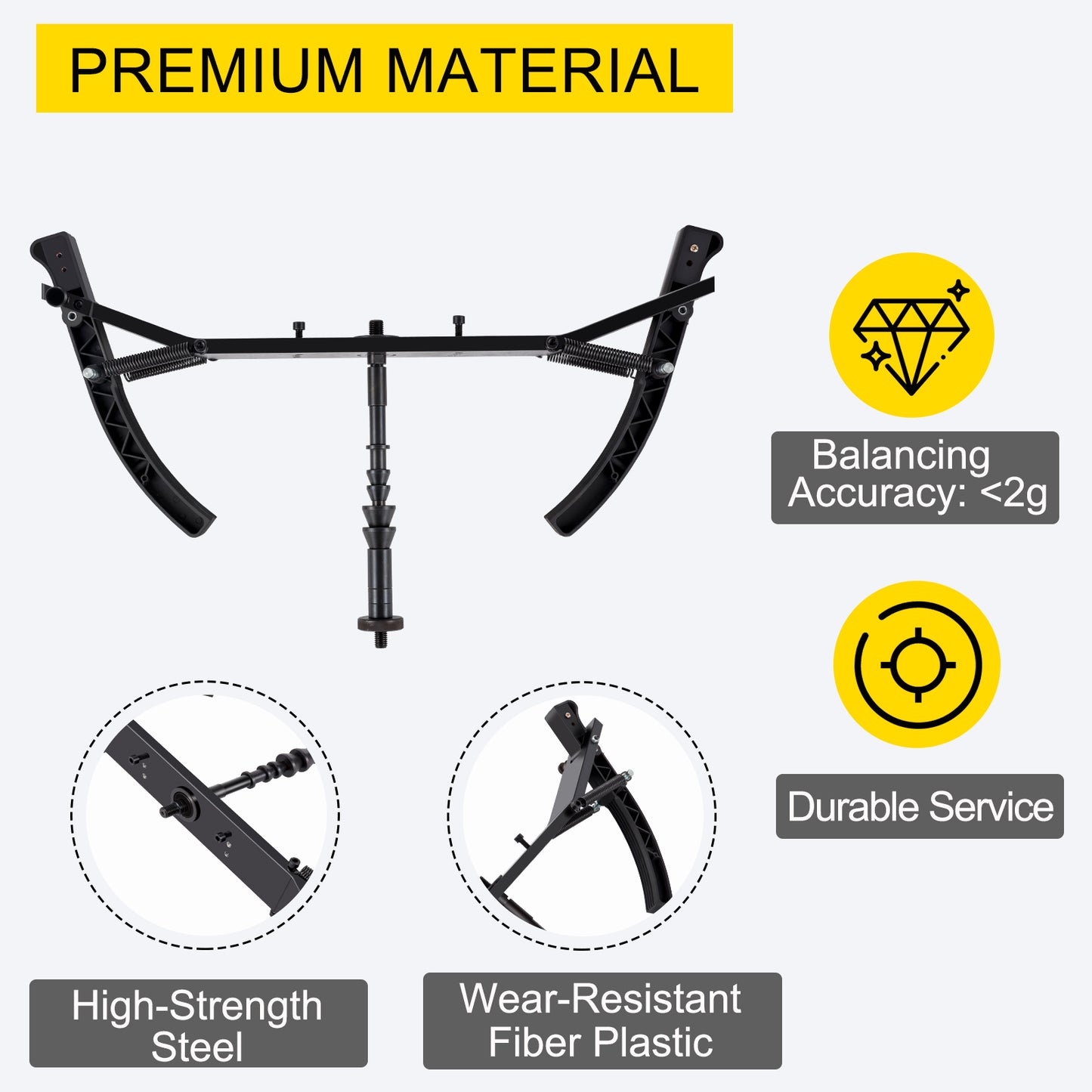 Motorcycle Wheel Balancer with 14mm Thread Rod and Lead Blocks Set