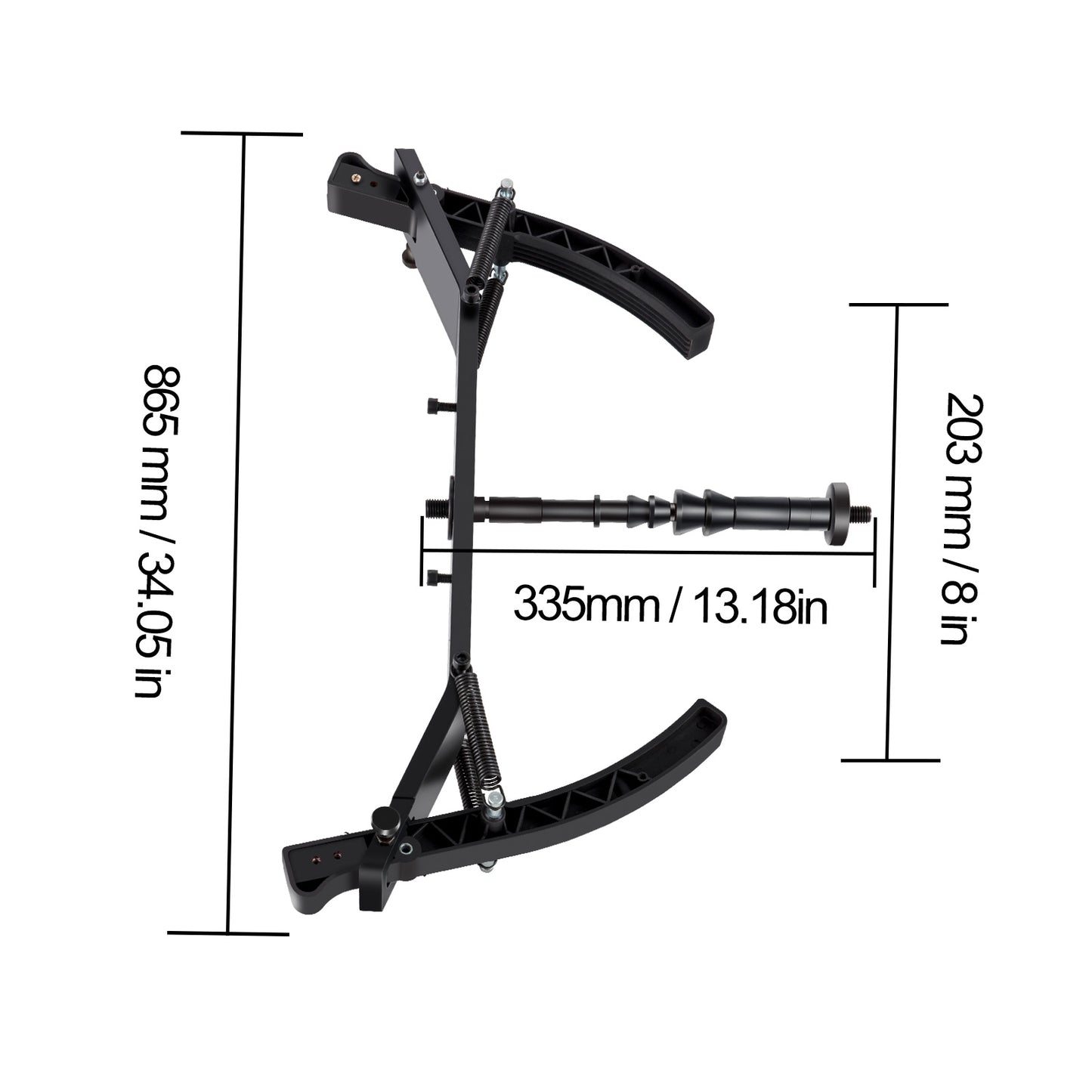 Echilibrator de roți de motocicletă cu tijă de filet de 14 mm și set de blocuri de plumb