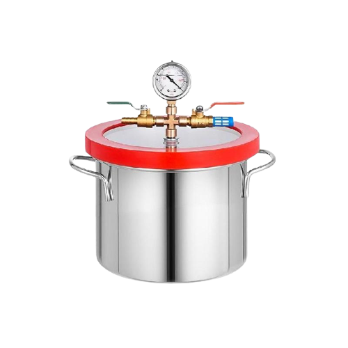 Stainless Steel Vacuum Chamber with Acrylic/Silicone Lid (1.5-5 Gallon)