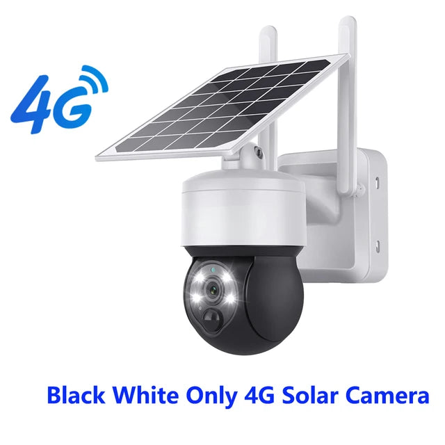 Outdoor surveillance camera, IP, WiFi, 3MP, Two Way Audio, With Solar Panel, White