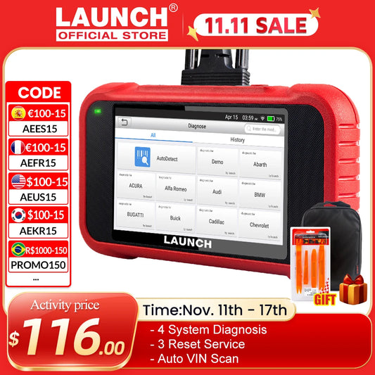 Diagnostic tools, , X431 CRP123E, OBD2 ABS SRS Airbag Engine AT SAS OIL Brake Reset, Free Update,  CRP123E, Color, Size.