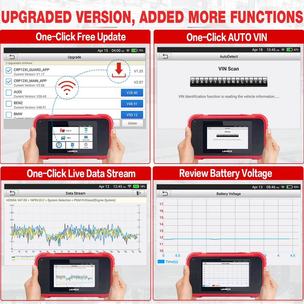 Diagnostic tools, , X431 CRP123E, OBD2 ABS SRS Airbag Engine AT SAS OIL Brake Reset, Free Update,  CRP123E, Color, Size.