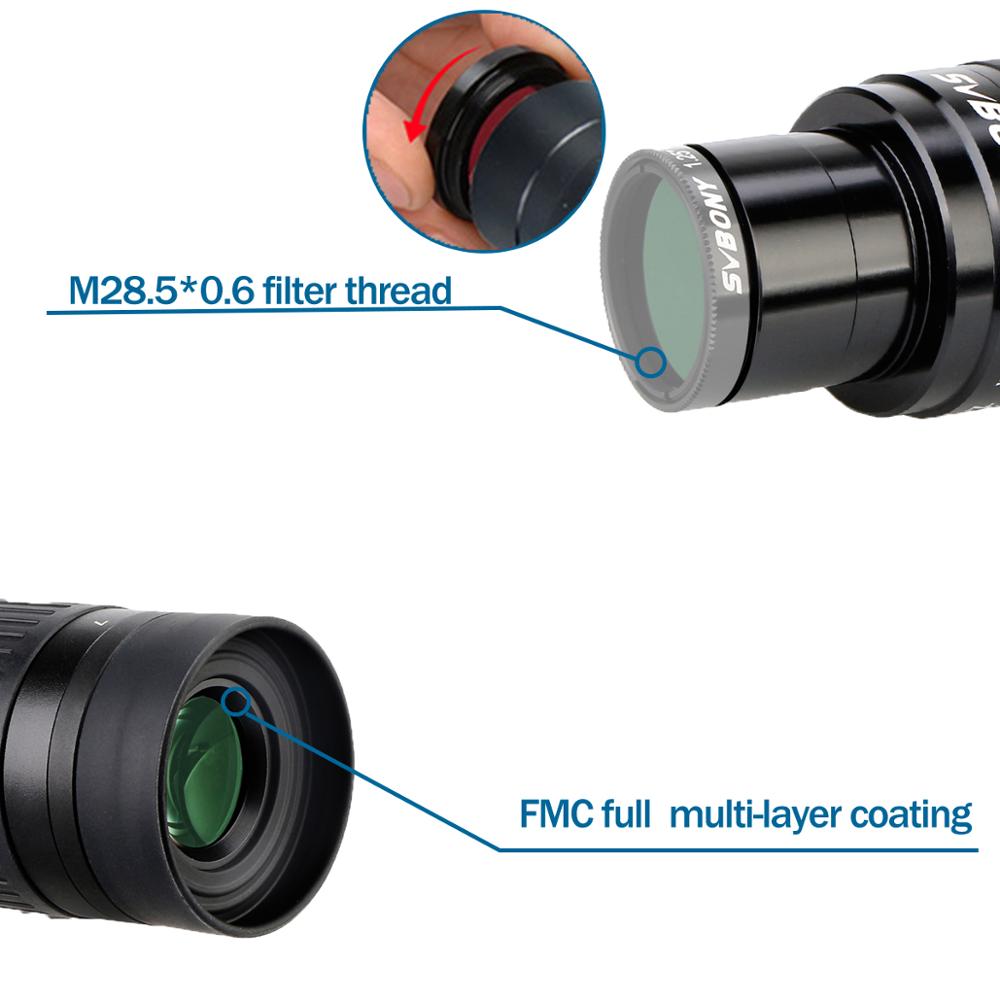 Oculaire de télescope à zoom entièrement multicouche, zoom optique 1,25 '' 7-21 mm 6-4