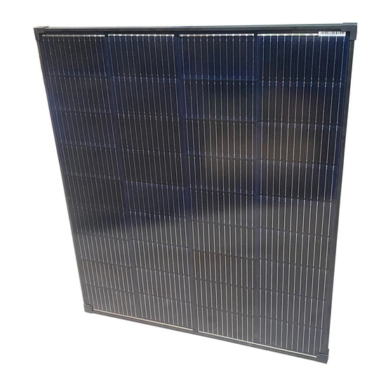 Panneau solaire, 185 W, 12 V, verre rigide, monocristallin, noir 