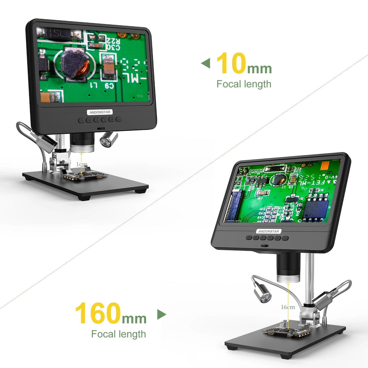 Microscope haute définition, AD208S, LCD 4,3 pouces/8,5 pouces, 1280*800 réglable 1080P, sans batterie, grossissement 5X-1200X, noir,