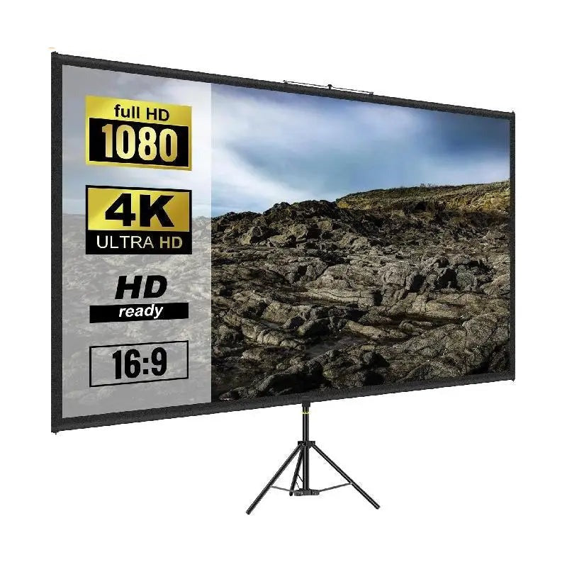 Projector Screen, 254cm, 16:9, Portable, With Tripod, White