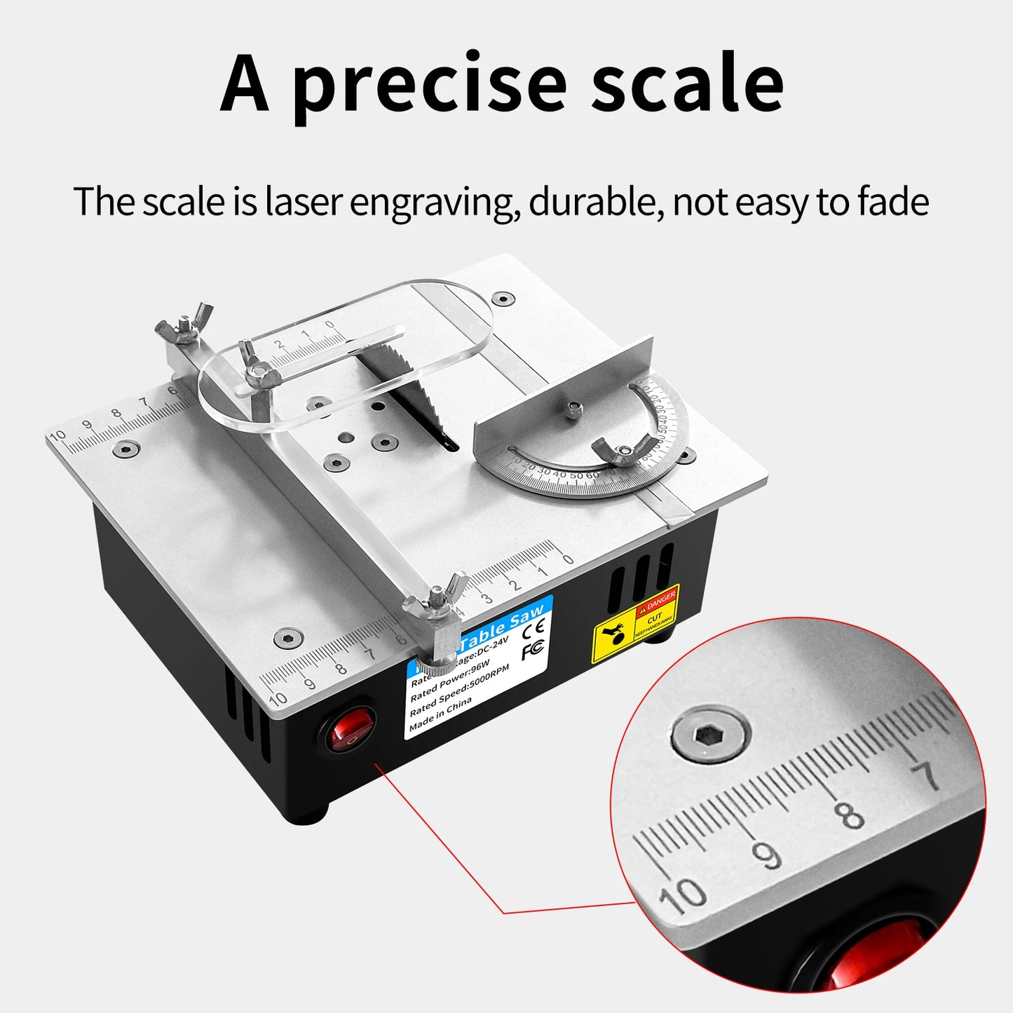 Table Saw, 5000rpm, Aluminum, 63mm Blade, Silver