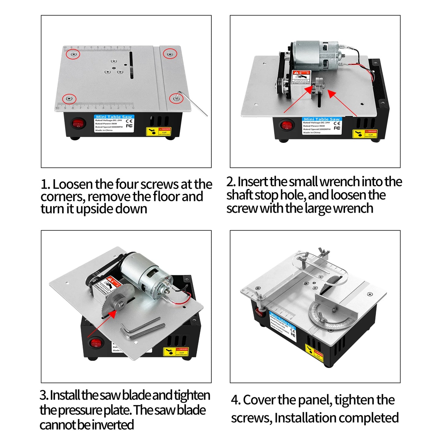 Table Saw, 5000rpm, Aluminum, 63mm Blade, Silver