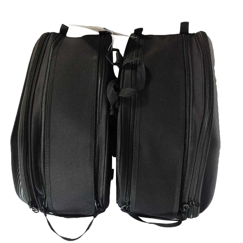 Motorcycle side bag, Waterproof, 36-58L, PU Material, Black