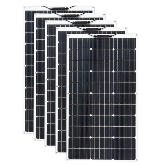 Panneaux solaires, Xinpuguang, monocristallins, flexibles, 5 pièces, 100W, noir