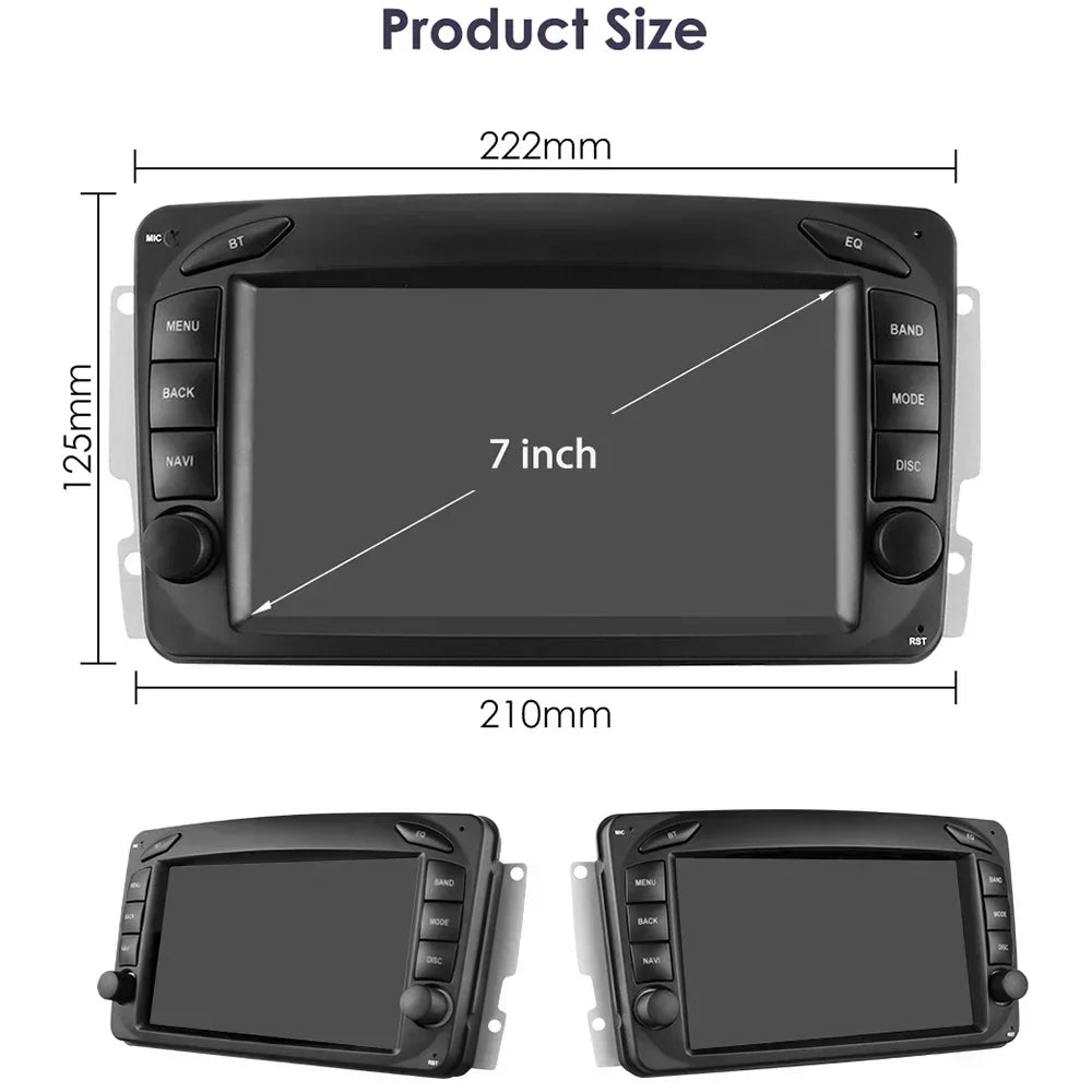 Mp5 Player, for Mercedes Benz, S8, 8GB, 128GB, 2din, WiFi, 4x60, Black