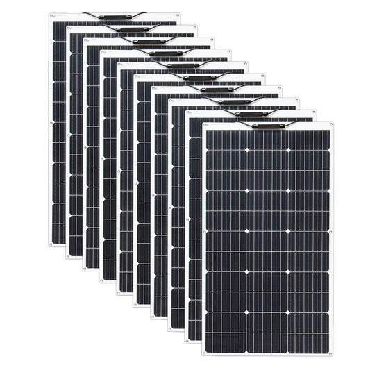 Panneaux solaires, Xinpuguang, monocristallins, flexibles, 10 pièces, 100W, noir