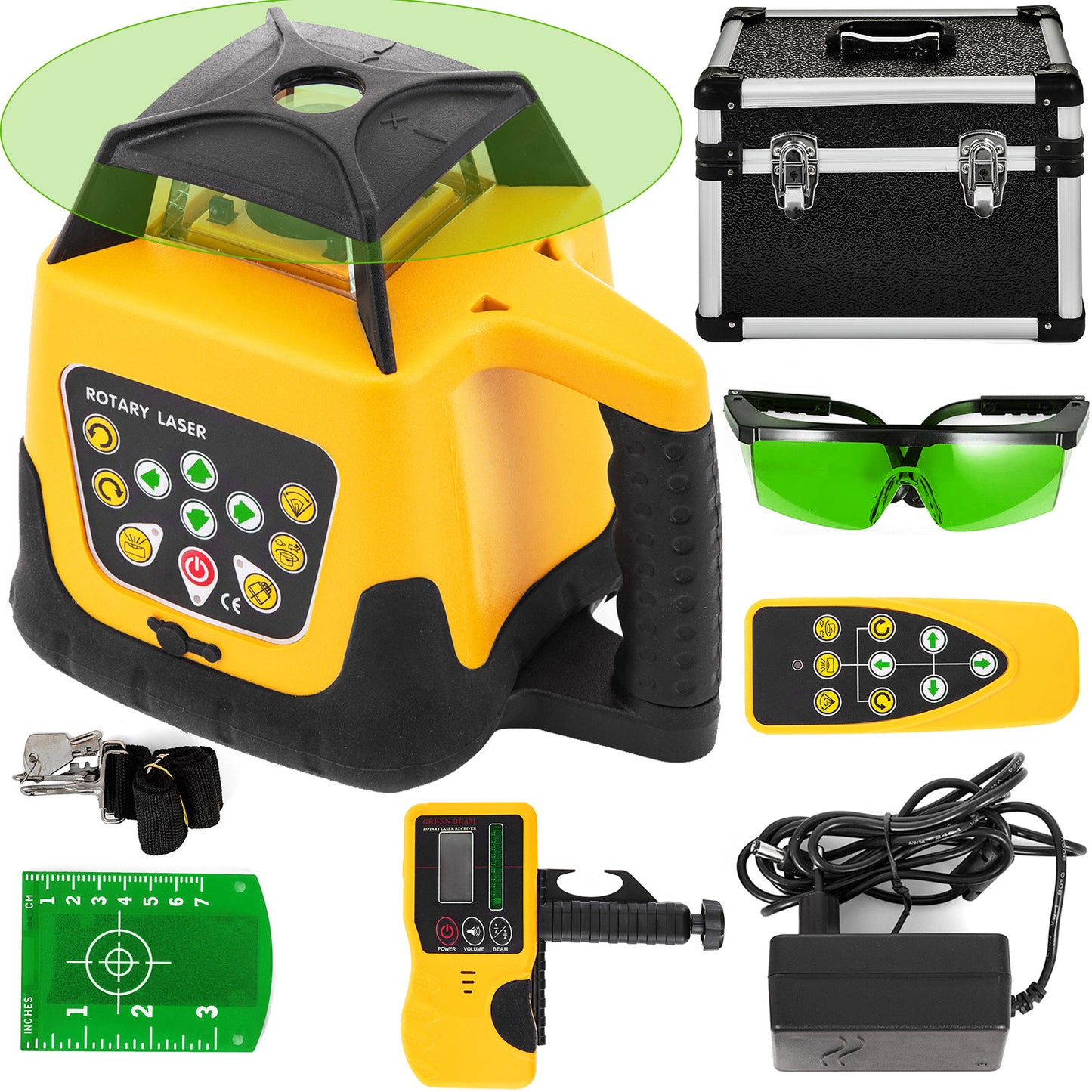 Rotary Laser Level 360 with 500m Range & Cross-Line Measurement Instruments - Construction Tool