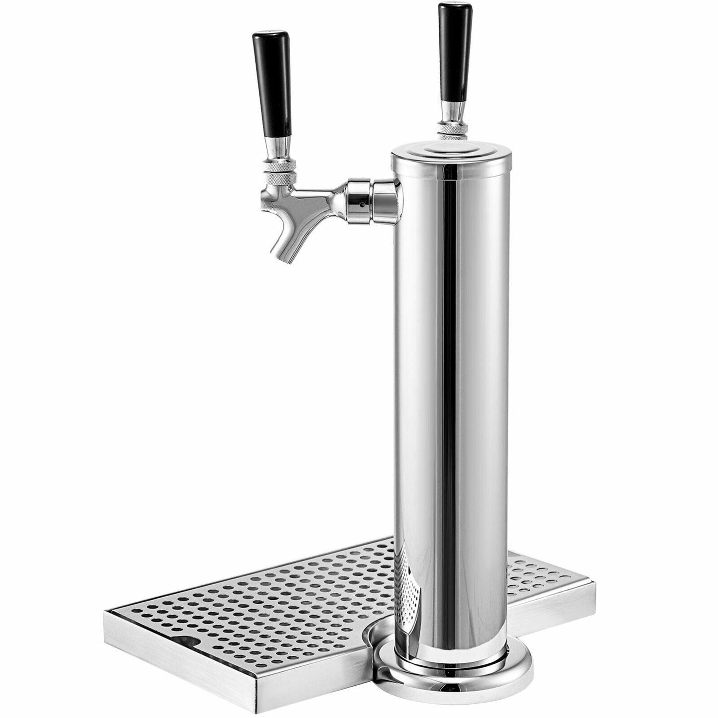 Beer Pump, Stainless Steel, Dual Faucet, Co2 Regulator, Silver