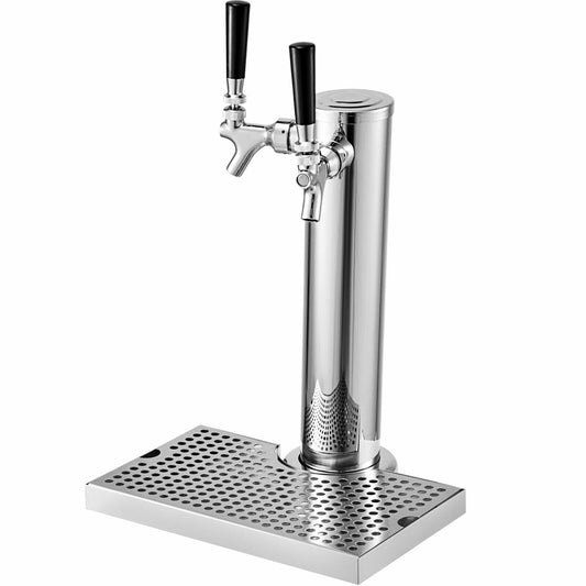 Pompe à bière, acier inoxydable, double robinet, régulateur de Co2, argent 