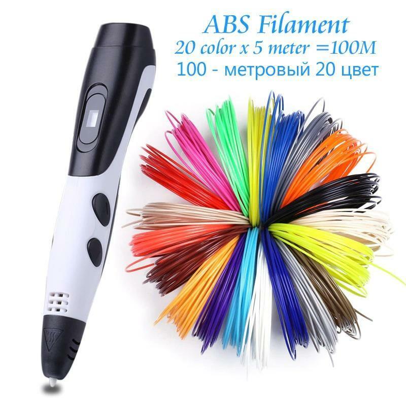 3D Pen, 100V, with 36m Filaments, Wireless, Plastic, EU Plug, White