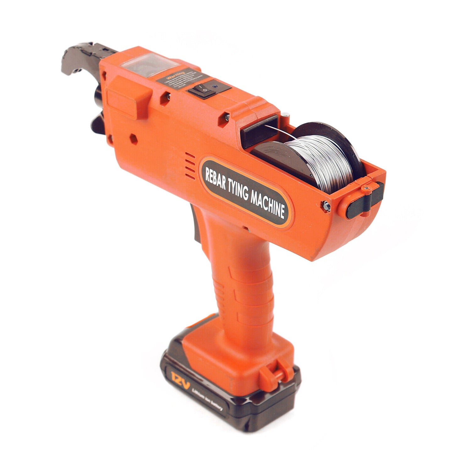 Machine à attacher les barres d'armature, 12 V, Métal, 34 mm, Une batterie, Orange