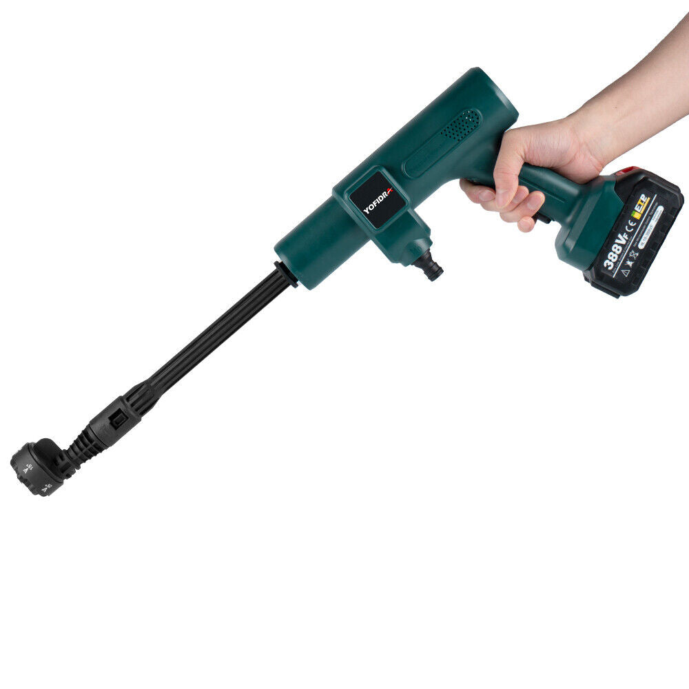 Car Washer Gun, 18V, 3500W, 200 Bar, One Battery, EU Plug, Green