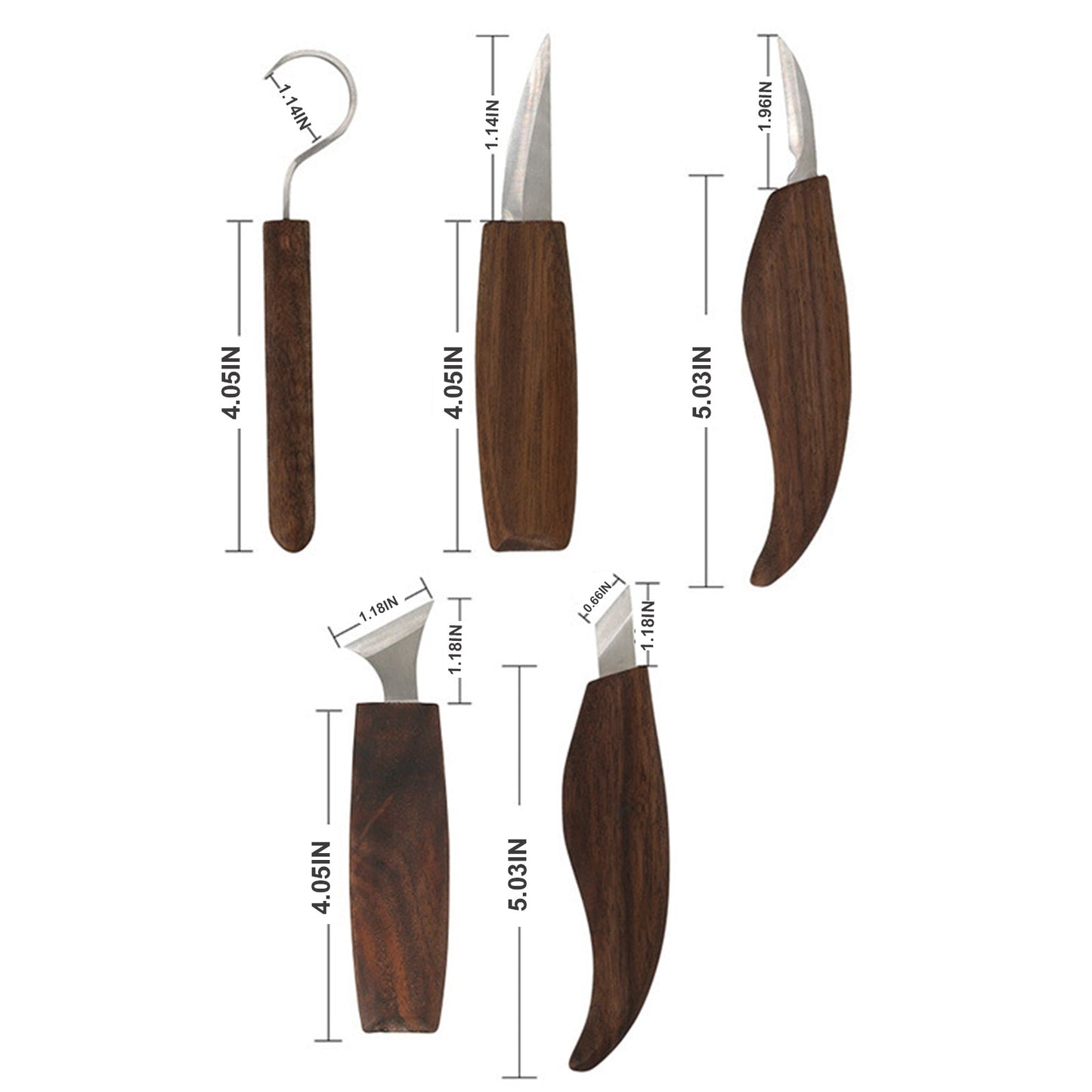 Set de cuțite pentru sculptură în nuci, 7 bucăți, instrument de modelare pentru sculptură manuală, set de instrumente de mână, pentru decojire, sculptură în lemn, lingură sculpturală, tăietor de sculptură