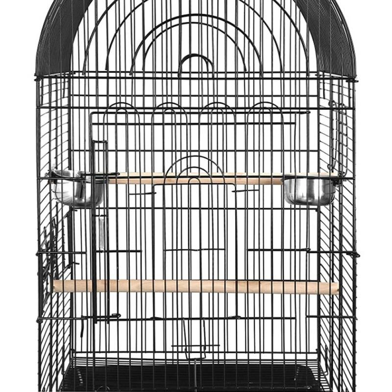 Cage à oiseaux | En augmentation | avec roues | Mobile | Métal | Nichoir | 53 x 53 x 150 cm | sur roues