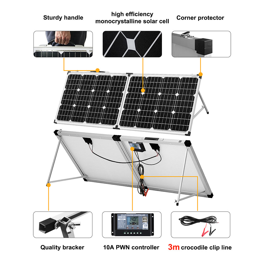 200W 12V FSP-200W Foldable Solar Panel, CE, 11.36A