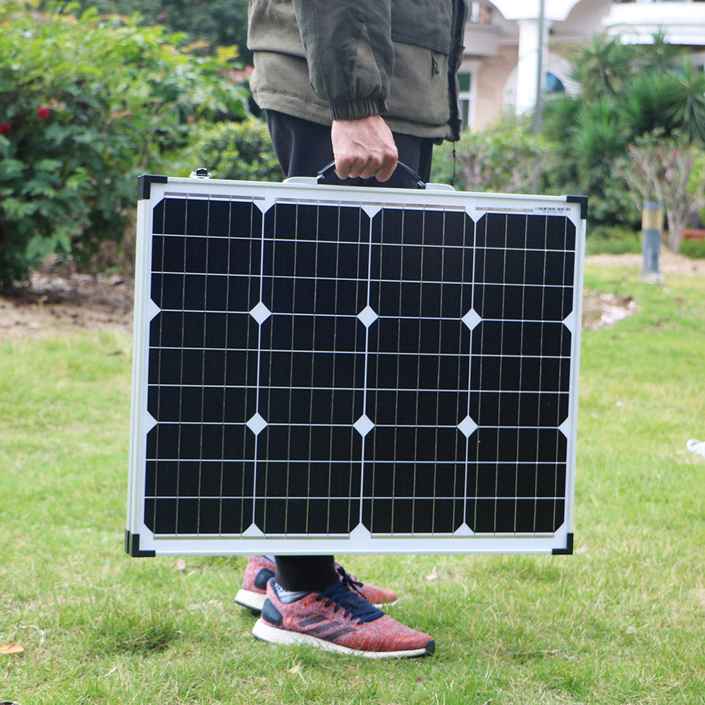 100W 12V/18V Foldable Solar Panel (2x50W, 36 Cells, 8.1KG)