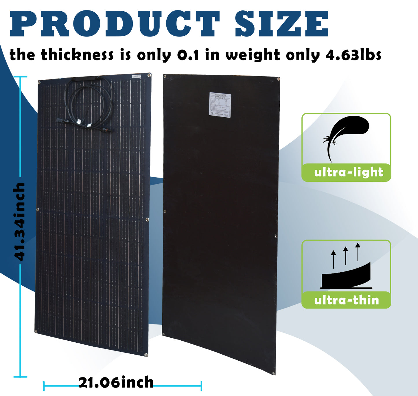 100W Monocrystalline Solar Panel ETFE PET Film Battery Charger